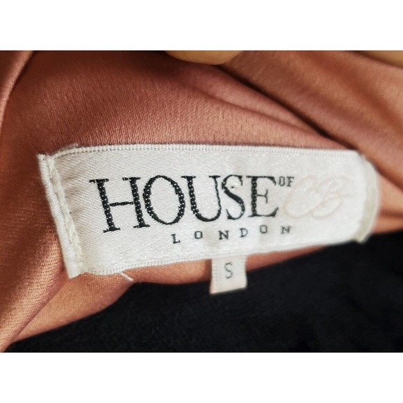 HOUSE OF CB LONDON Women Pink Polyester Wrap V Neck Knee Length Dress Small - Picture 9 of 14